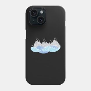Wavy Water and Mountains Phone Case