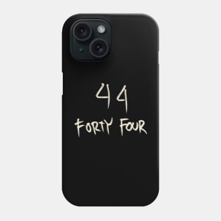 Hand Drawn Letter Number 44 Forty Four Phone Case