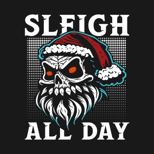 Santa Skull Sleigh All Day T-Shirt