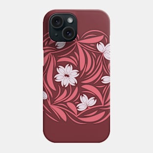 Abstract folk floral art. Flowers print, poster. Phone Case