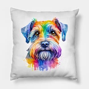 Cesky Terrier Watercolor Portrait Pillow