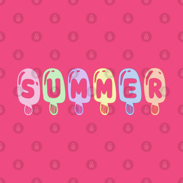 Disover Summer: Light pastel ice cream popsicles celebrate summer vacation - Summer - T-Shirt