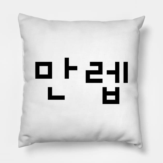 Korean Expert 만렙 Manleb | Hangul Language Pillow by tinybiscuits