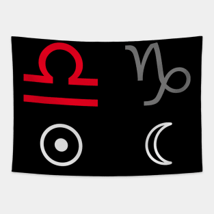 Libra Sun Capricorn Moon Zodiac Sign Tapestry