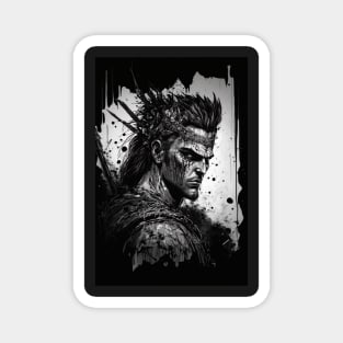 Fierce Warrior Illustration Magnet