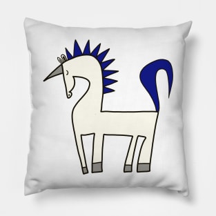 white unicorn Pillow