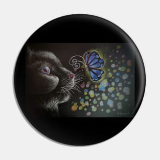 Cat and butterflies Pin