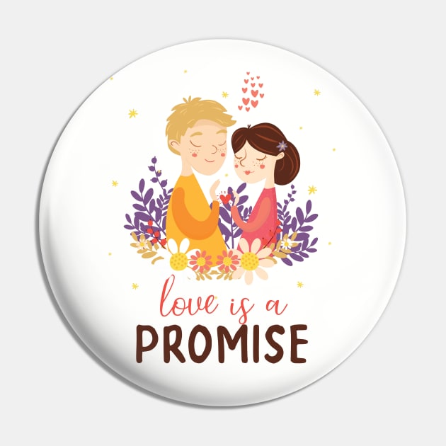 Love Is A Promise Pin by VintageArtwork