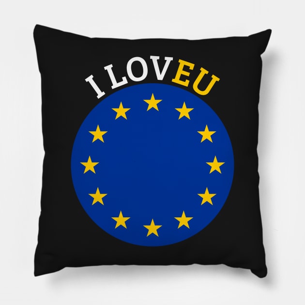 I Love EU Anti Brexit Pillow by Mas Design