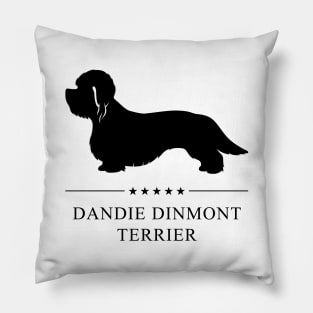 Dandie Dinmont Terrier Black Silhouette Pillow