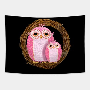 Owls in the Pink! Tapestry