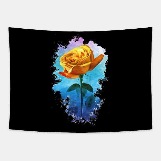 Golden rose with color coordination Tapestry by stark.shop