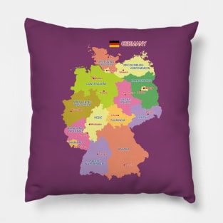 Administrative map of Germany Pillow