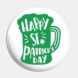 Happy St Patrick's Day Festive Beer Mug Pin