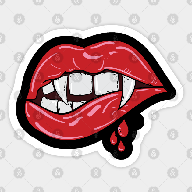 Bite My Lip - Sexy Vampire Lips - Vampire - Sticker | TeePublic Bite My Lip - Sexy Vampire Lips - Vampire - Sticker | TeePublic