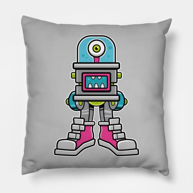 Stomp Bot 2000 Pillow by strangethingsa