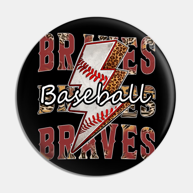 Graphic Baseball Braves Proud Name Team Vintage Pin by WholesomeFood