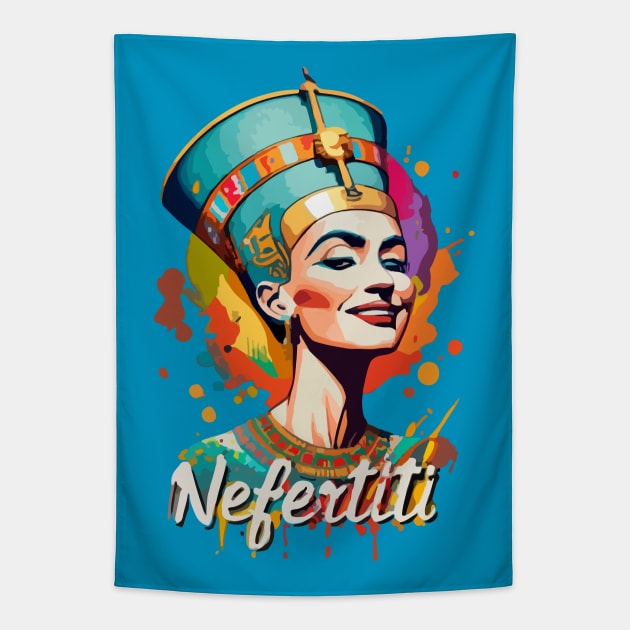 Nefertiti's Hilarious Highness Tapestry by CatCoconut-Art