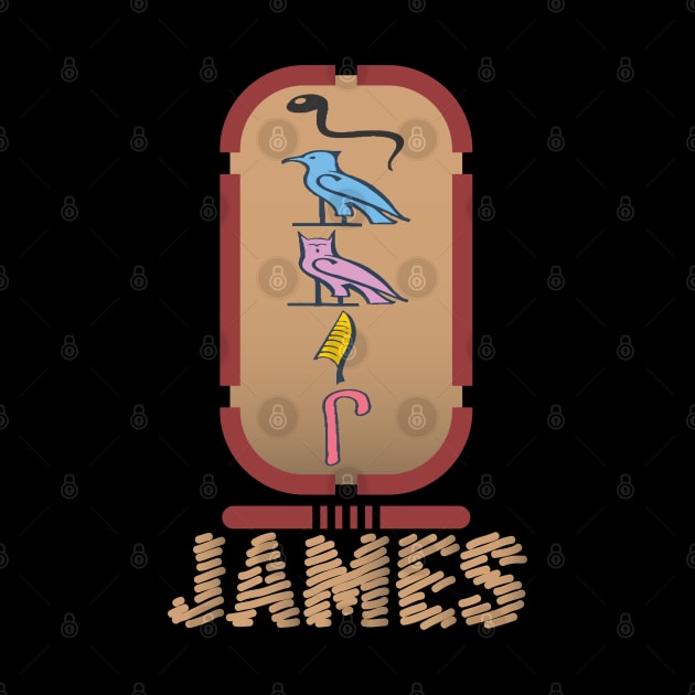 JAMES-American names in hieroglyphic letters-James, name in a Pharaonic Khartouch-Hieroglyphic pharaonic names by egygraphics