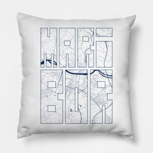 Maribor, Slovenia City Map Typography - Coastal Pillow