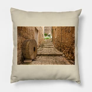 Street in Sutivan, Brac, Croatia Pillow