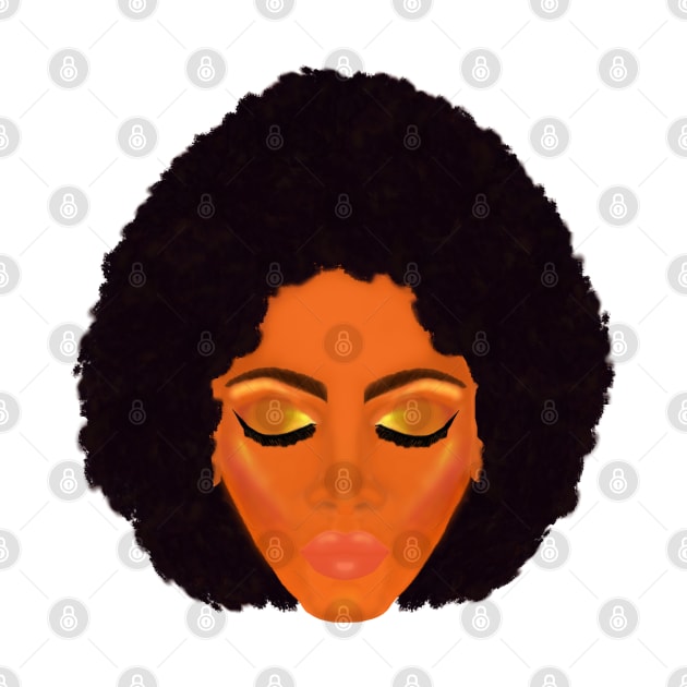 Chic Afro and Gold Makeup (White Background) by Art By LM Designs 