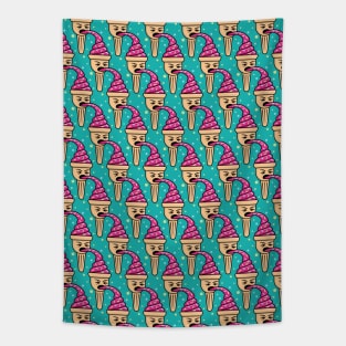 Ice Cream Pattern - Teal Tapestry