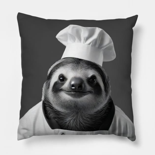 Slow Food Sloth - Funny Pillow by SloganArt