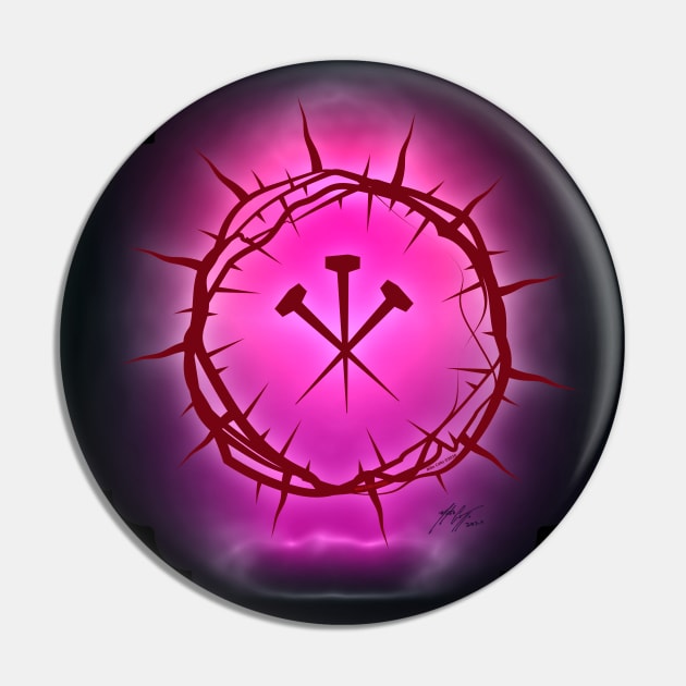 Crown of Thorns Purple Pin by MikeCottoArt