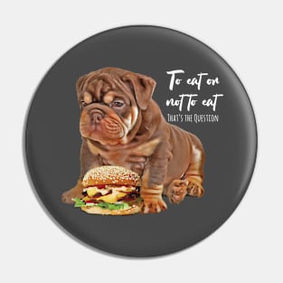 Bulldog Puppy and Hamburger Pin