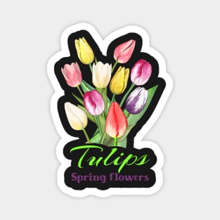 Spring flowers Tulips- Gifts with printed flowers Magnet