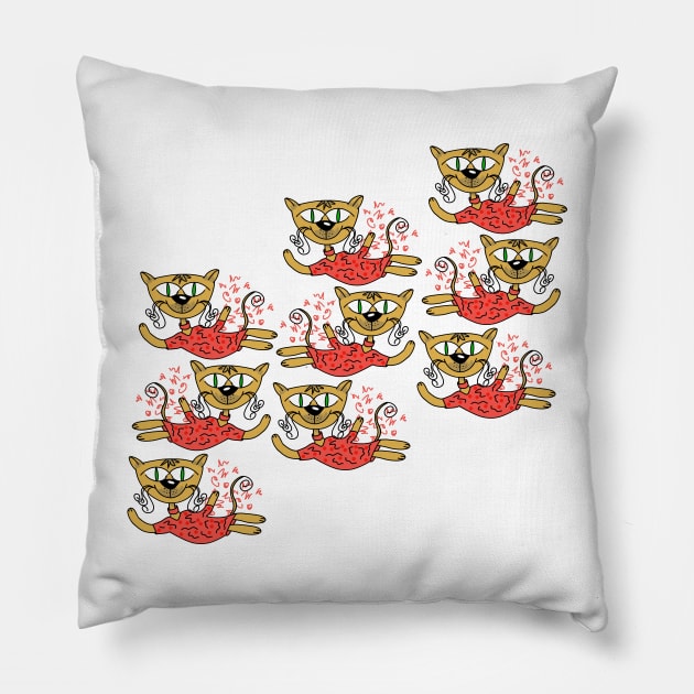 Dream Cats 2 Pillow by andersonartstudio