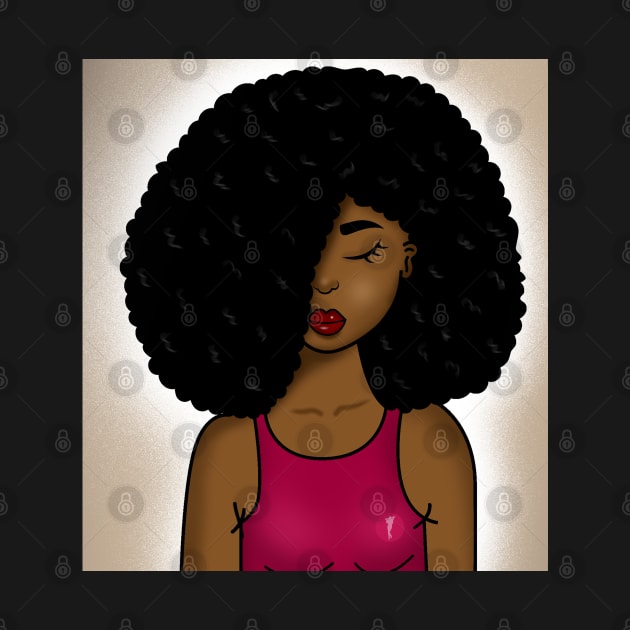 cute afro hair girl digital art by Spinkly Creations 