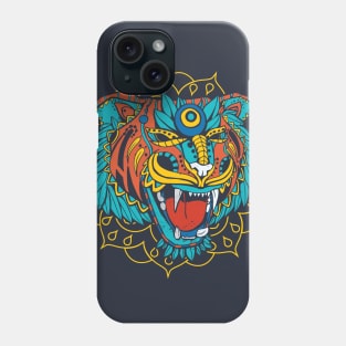 Huichol Style Tiger Head Phone Case