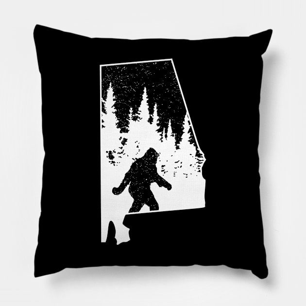 Alabama Bigfoot City Gifts Pillow by Tesszero