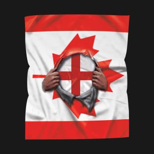 England Flag Canadian Flag Ripped - Gift for English From England T-Shirt