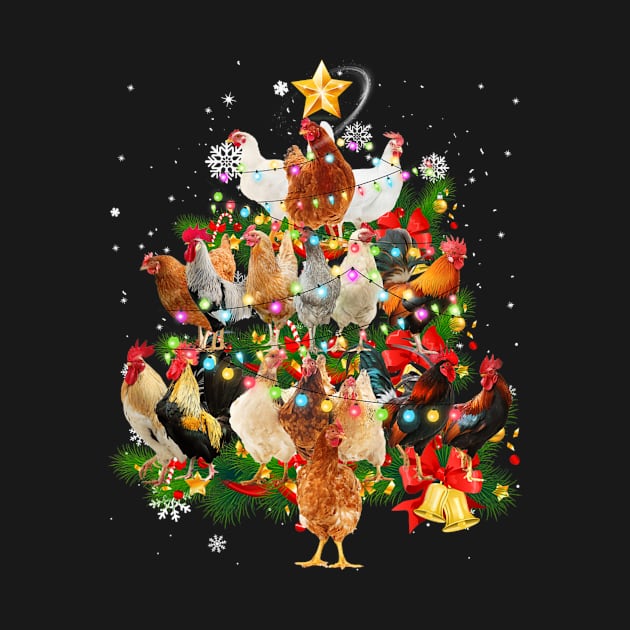 Chicken Tree Light Christmas Matching Family Chickens Pajama by rivkazachariah