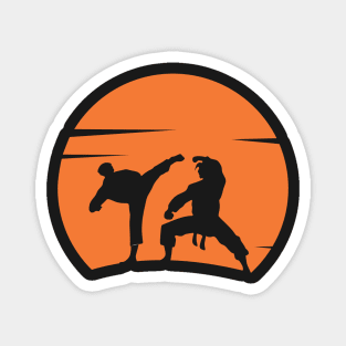 Karate Silhouette Martial Arts Kung Fu Sunset Magnet