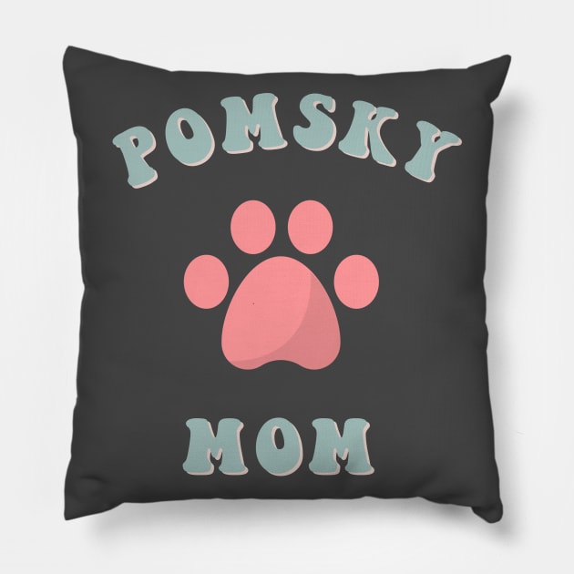 Pomsky mom paw pastel Pillow by Oricca