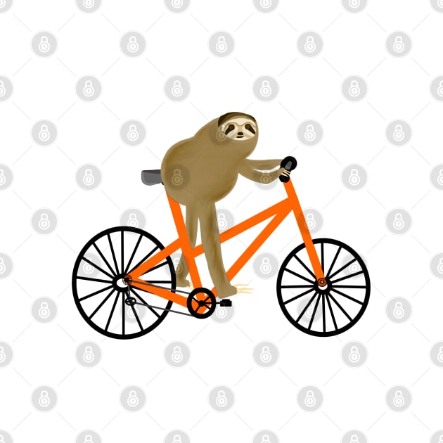 Sloth On A Orange Bicycle by CatGirl101