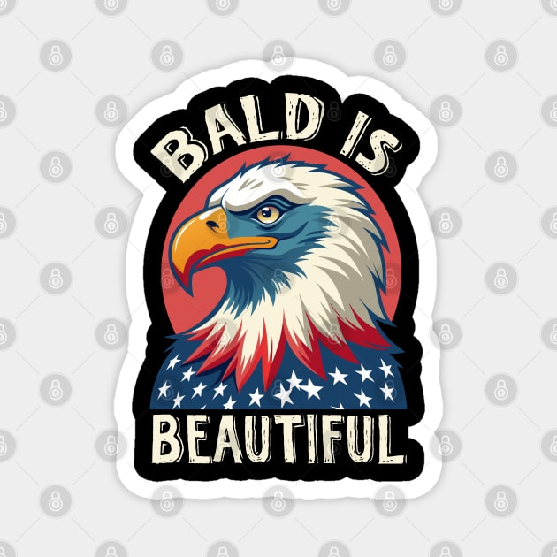 Bald is Beautiful 4th Of July Magnet by The WYLD Tribe