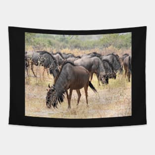 A herd of Wildebeest Tapestry