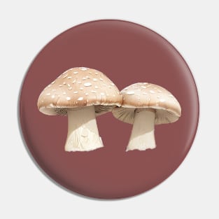 Pale Brown Mushroom Cluster Pin