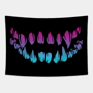 Cool Monster Sharp Teeth Vaporwave Tapestry