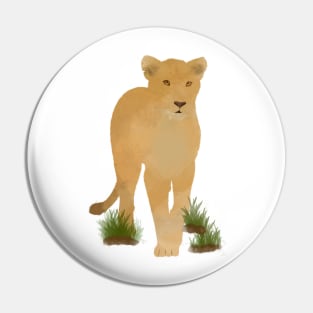 Watercolor Lioness Stalking Pin