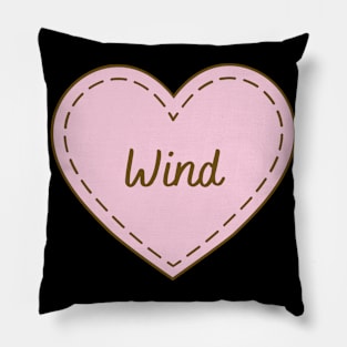 I Love Wind Simple Heart Design Pillow