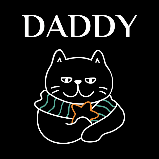 funny matching family cat design, daddy by the christmas shop