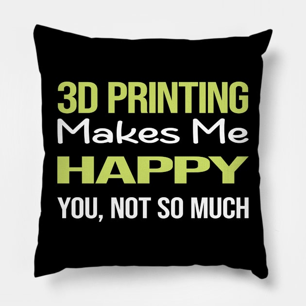 Funny Happy 3D Printing Pillow by symptomovertake