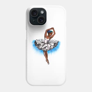 African America ballerina with rainbow corn row hair style #001 - brown skin ballerina Phone Case