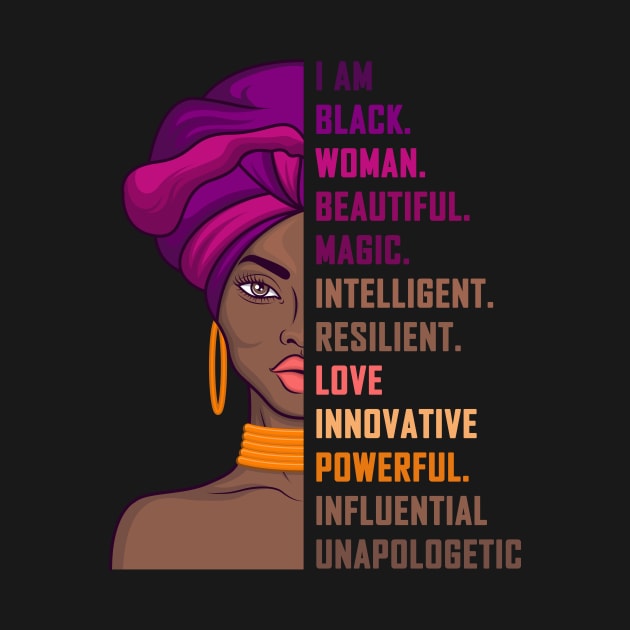 Black Beautiful Woman Proud Gift by Delightful Designs